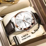 POEDAGAR 930 Rose Gold White watch for men