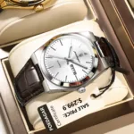 POEDAGAR 930 Silver White watch for men