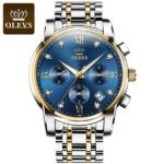 OLEVS 2858 Watch For Men Gold blue