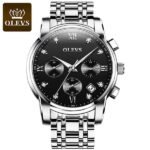 OLEVS 2858 Watch For Men silver black