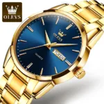 OLEVS 6898 Quartz Watch For Men Gold Blue