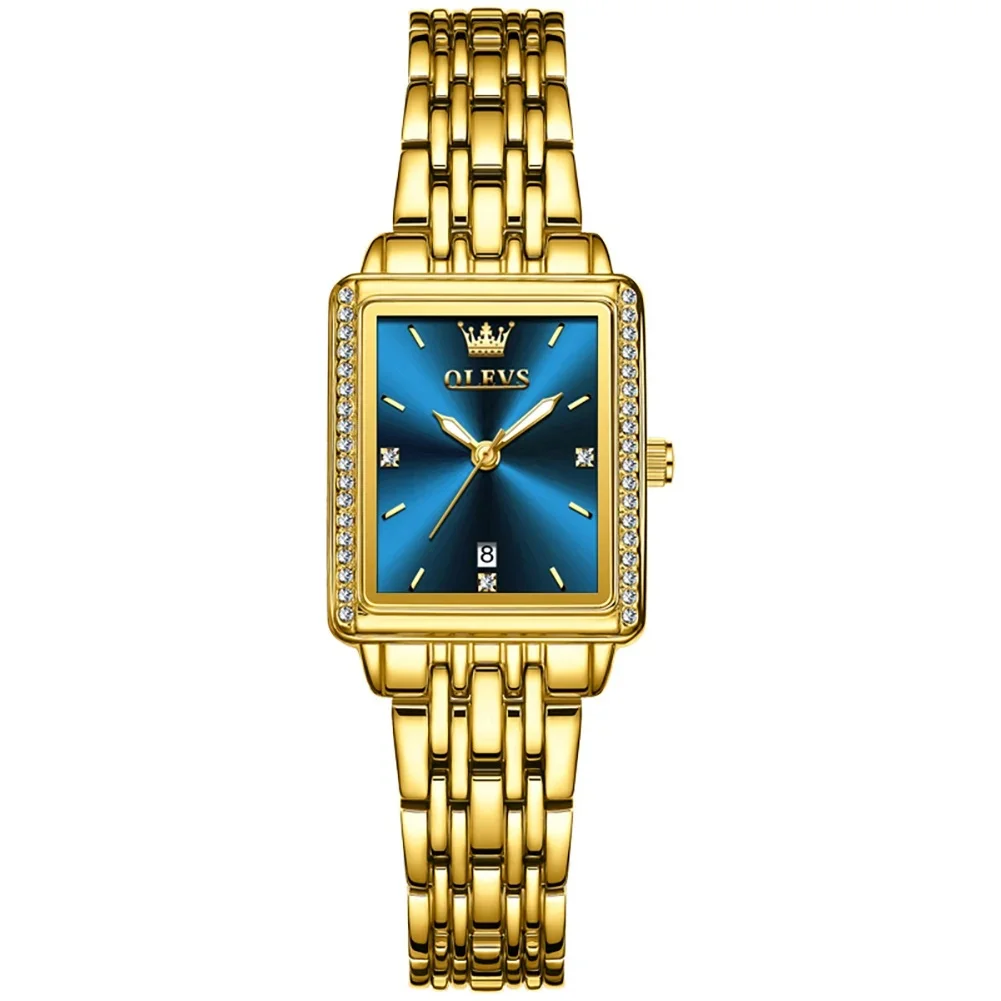 OLEVS-9995-Womens-Diamond-Luxury-Quartz-Watch-BLUE OLEVS 9995 Diamond Luxury Quartz Watch For Women Blue
