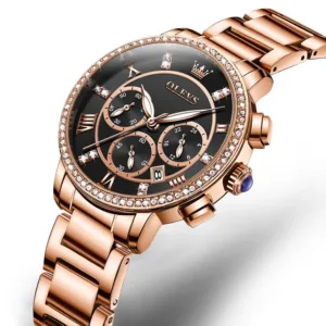 Olevs 9976 RoseGold Watch For Women