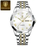 Poedagar 810 Luxury Men Watch Gold White