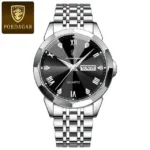 Poedagar 810 Luxury Men Watch Silver Black