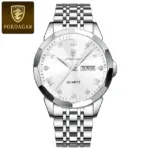 Poedagar 810 Luxury Men Watch Silver White