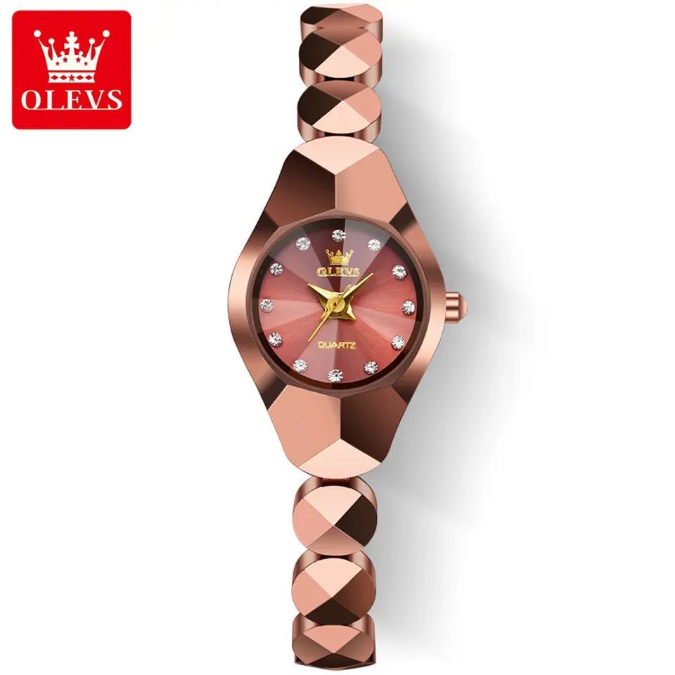 Olevs 7007 Tungsten Steel Analoge Wrist Watch For Women