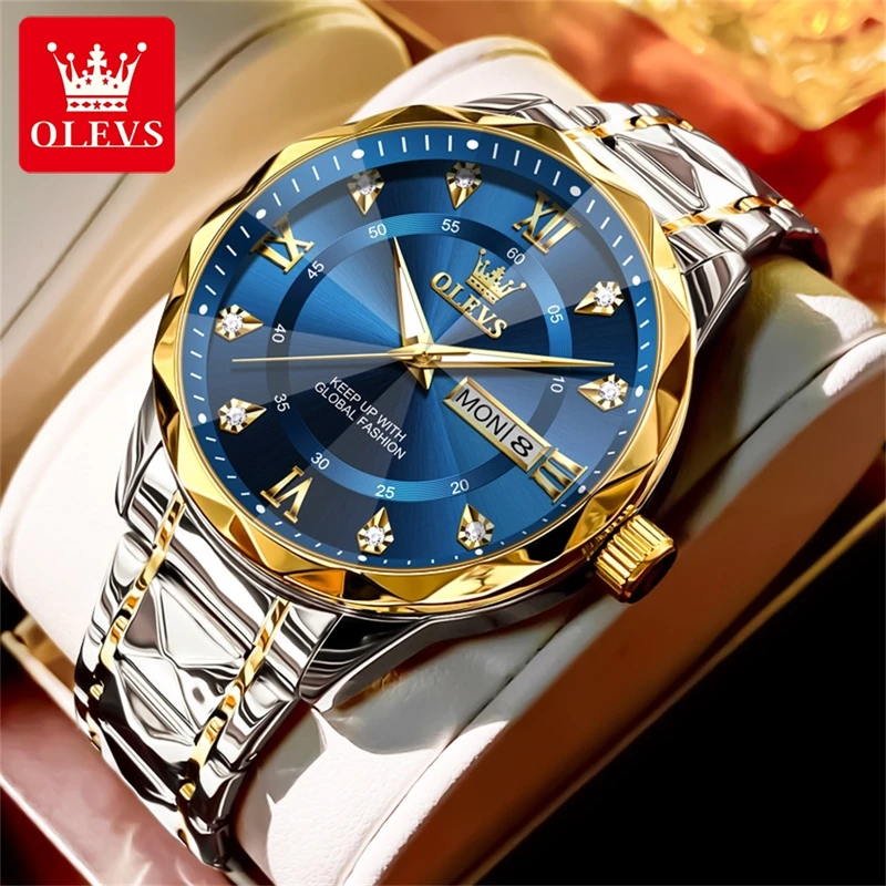 Olevs 5609 Stainless Steel Analog Wrist Watch For Men