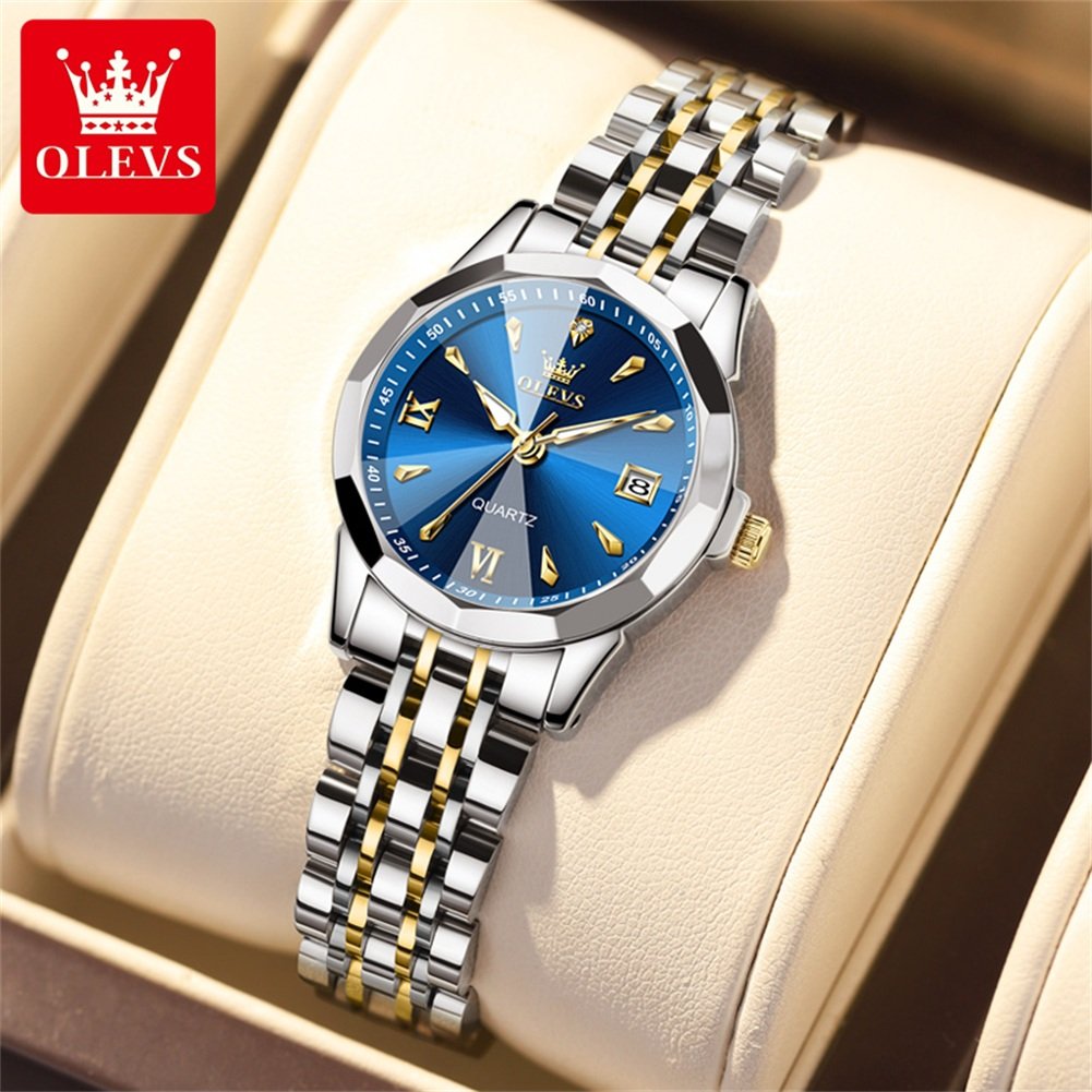 Olevs 9998L Stainless Steel Analog Wrist Watch For Women